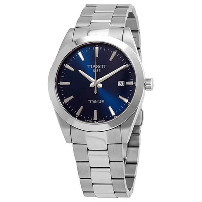 Мужские часы Tissot с титановым кварцем и синим циферблатом T127.410.44.041.00