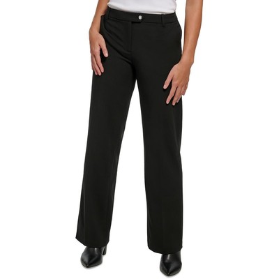 Женские черные повседневные брюки Calvin Klein с широкими штанинами, 6 BHFO 6802