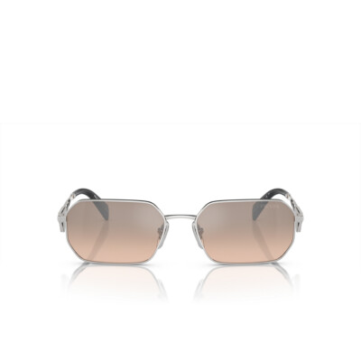 Pre-owned Prada Sunglasses Pra51s 1bc8j1 58mm Silver / Brown Mirror Silver Gradient Lens