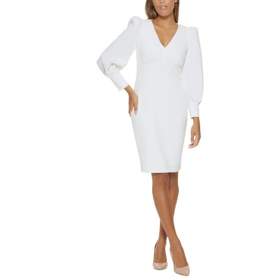 

Calvin Klein Женское белое облегающее платье миди Scuba Petites  BHFO 4656, Cream