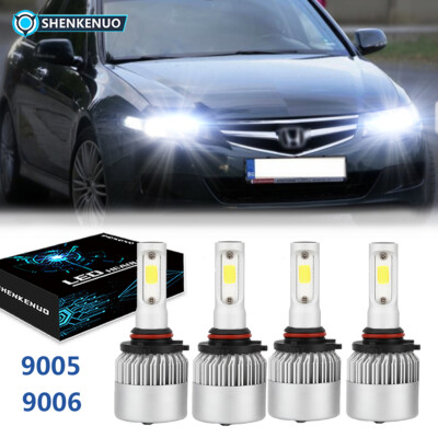 For 2008-2012 Honda Accord Sedan 4X 6000K LED Headlight High Low Beam Bulbs