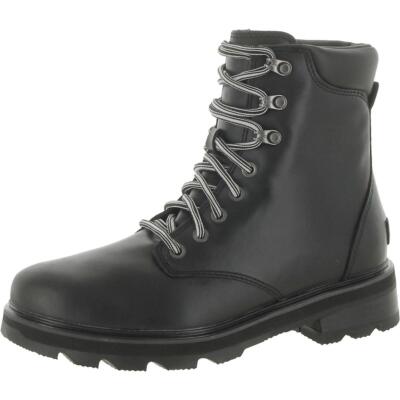 Sorel Womens Lennox Lace STKD Black Ankle Boots Shoes 8 Medium (B,M) BHFO 3104