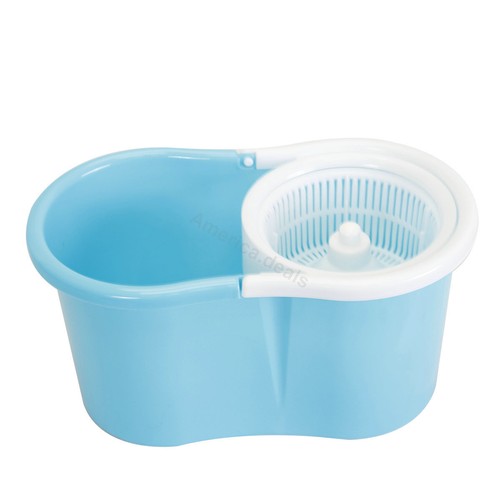 Mop Bucket Set Rolling Spin + 2x Easywring Microfiber Mop Head Replacement