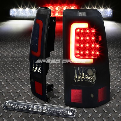 ЧЕРНЫЙ КОРПУС ДЫМЧАТОГО 3D СВЕТОДИОДНОГО ЗАДНЕГО ФОНАРЯ + ТРЕТИЙ СТОП-СИГНАЛ ДЛЯ 03-07 SILVERADO