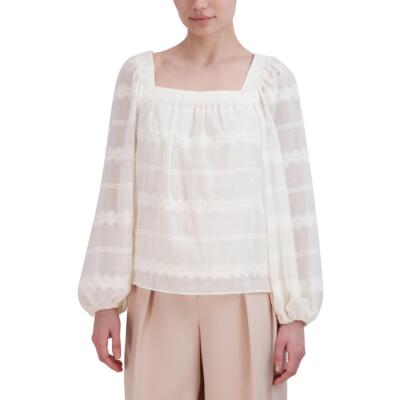 Женская блузка в крестьянском стиле с квадратным вырезом на подкладке и вышивкой BCBGMAXAZRIA BHFO 8755