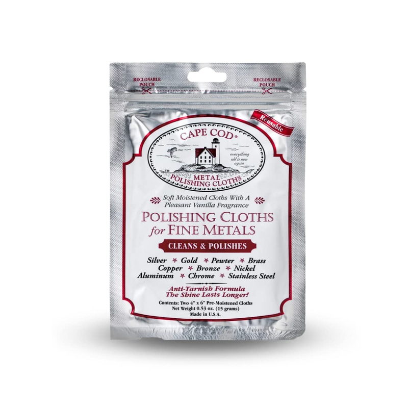 Cape Cod Polishing Cloths for Fine Metals, Jewelry Cleaner and Tarnish Remover