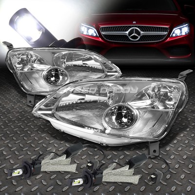 ХРОМИРОВАННЫЙ КОРПУС ФАРЫ + ПРОЗРАЧНЫЙ УГОЛ + БЕЛАЯ СВЕТОДИОДНАЯ СИСТЕМА 6000K ДЛЯ 01-03 CIVIC EM