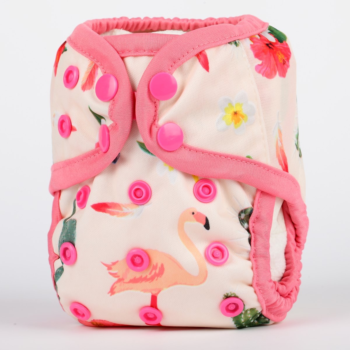 2018 NEWBORN Cloth Diaper Cover Baby Nappy Reusable 2 Gussets 8-10lbs Flamingo