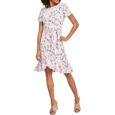 Женское розовое вечернее короткое платье-футляр с цветочным рисунком Calvin Klein 2 BHFO 4280