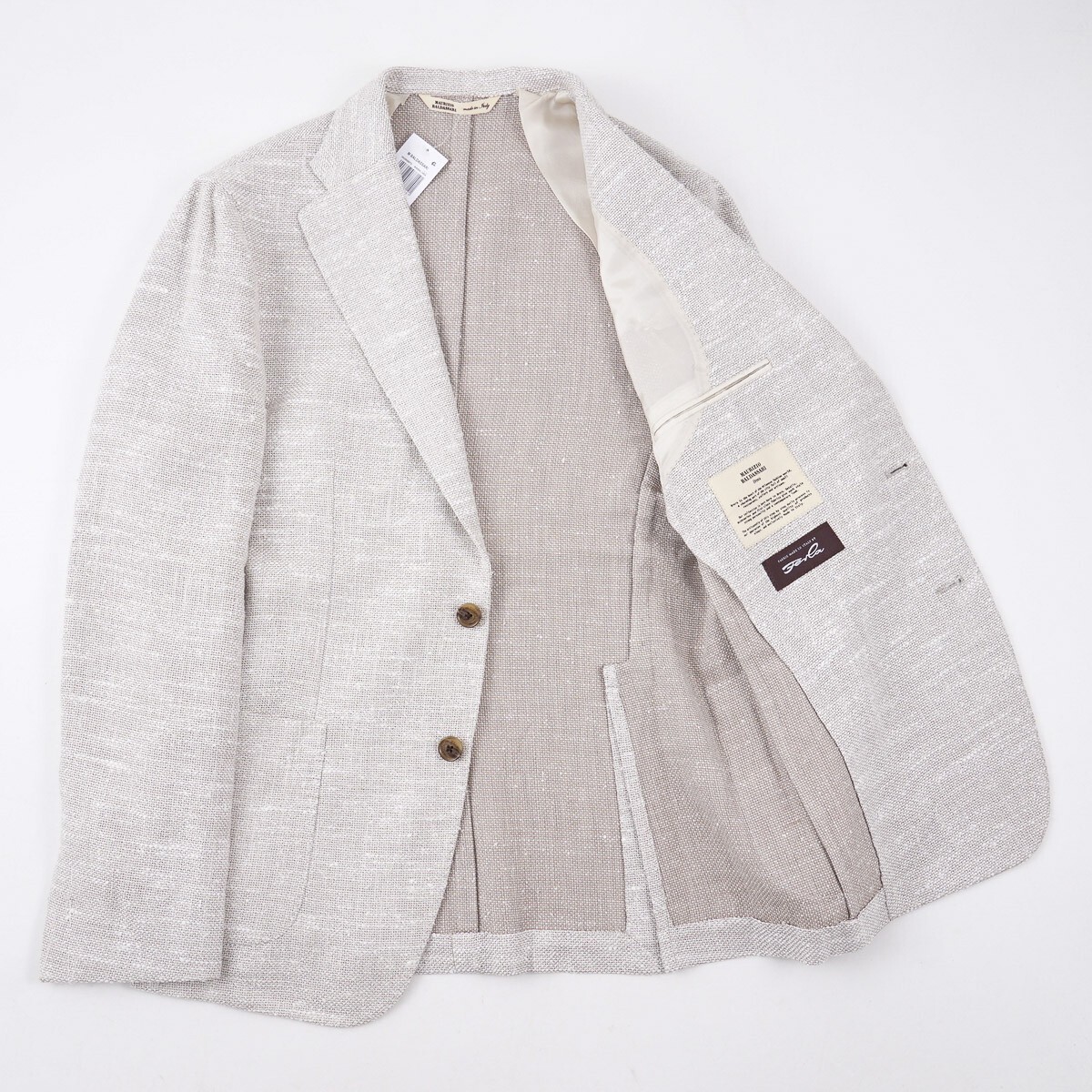 Pre-owned Maurizio Baldassari Slim-fit Silk-cotton 'soft Jacket' Sport Coat 40r (eu 50) In Gray