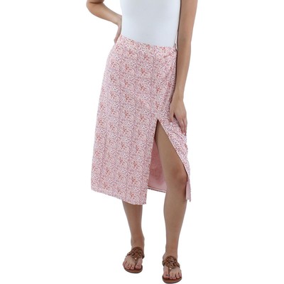 Женская розовая юбка миди из телячьей кожи с цветочным рисунком Lucy Paris, XS BHFO 3013