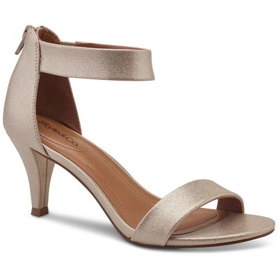 Style & Co. Womens Paycee  Gold Dress Sandals Shoes 10 Medium (B,M) BHFO 6423