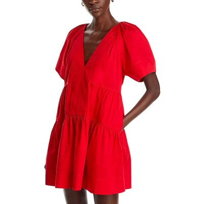 A.L.C. Womens V-Neck Tiered Mini Mini Dress BHFO 6237