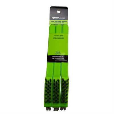  70528 Forney Industries Scratch Brush with Plastic Handle, Stainless 3 x 7 Rows