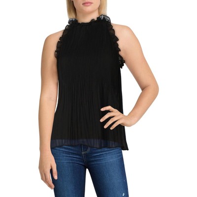 

Vince Camuto Женский шифоновый топ со складками и затвором Топ с лямкой на шее BHFO 3334, Rich black