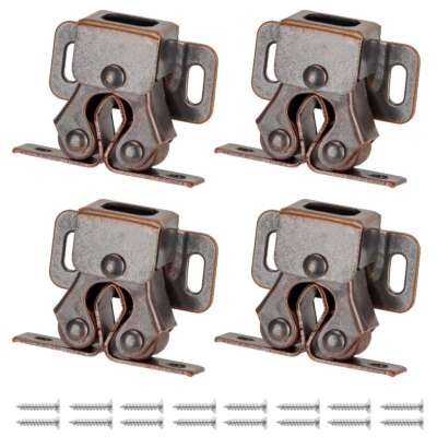 4/8/12pack Vintage Bronze Double Roller Catch Cupboard Cabinet Door Closet Latch
