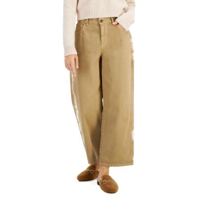 

Женские широкие джинсы с высокой посадкой и принтом Ampezzo Weekend MaxMara  BHFO 6642, Camel