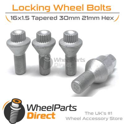 Silver Bimecc 16x1.5 Lock Bolts for LDV Maxus V80 16-22 on Original Wheels