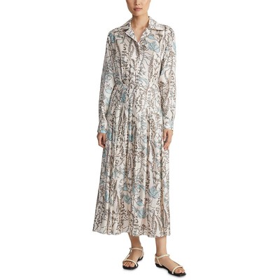 Женское шелковое платье-рубашка цвета слоновой кости Lafayette 148 New York Shirtdress XS BHFO 5724