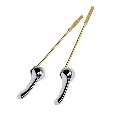 HIGHCRAFT 5335-4 Toilet Tank Flush Lever Handle with Metal Nut Chrome Pack of 2