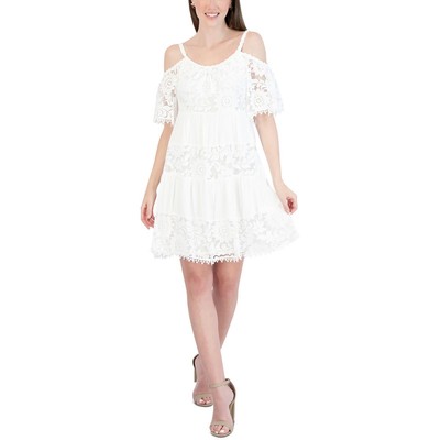 Фирменное женское кружевное платье-клеш цвета слоновой кости от Robbie Bee Petites PS BHFO 4051