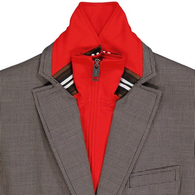 Pre-owned Burberry Wool Cotton Track Top Detail Tailored Jacket In Beige