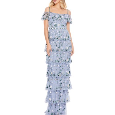 

Женское многоуровневое вечернее платье макси Mac Duggal BHFO 4376