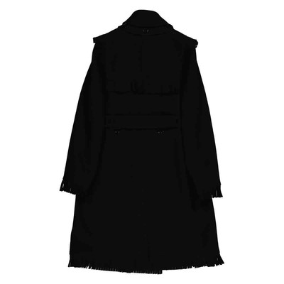 Pre-owned Burberry Black Fringed Cashmere-blend Trench Coat