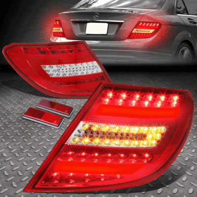 [СВЕТОДИОДНАЯ ПАНЕЛЬ-ТРУБКА]ДЛЯ 12-14 ЗАДНИХ СТОП-СИГНАЛОВ MERCEDES BENZ C-CLASS W204 КРАСНЫЙ