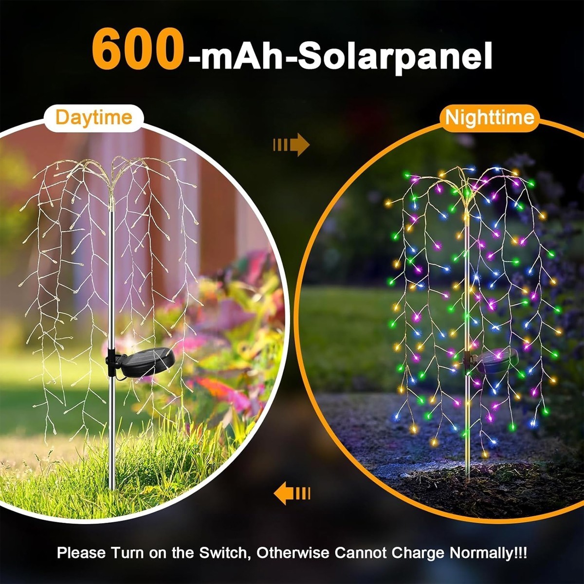 Solar garden light colour option