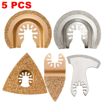 5Pcs Diamond Carbide Oscillating Multi Tool Segment Saw Blades Tile Grout Cutter
