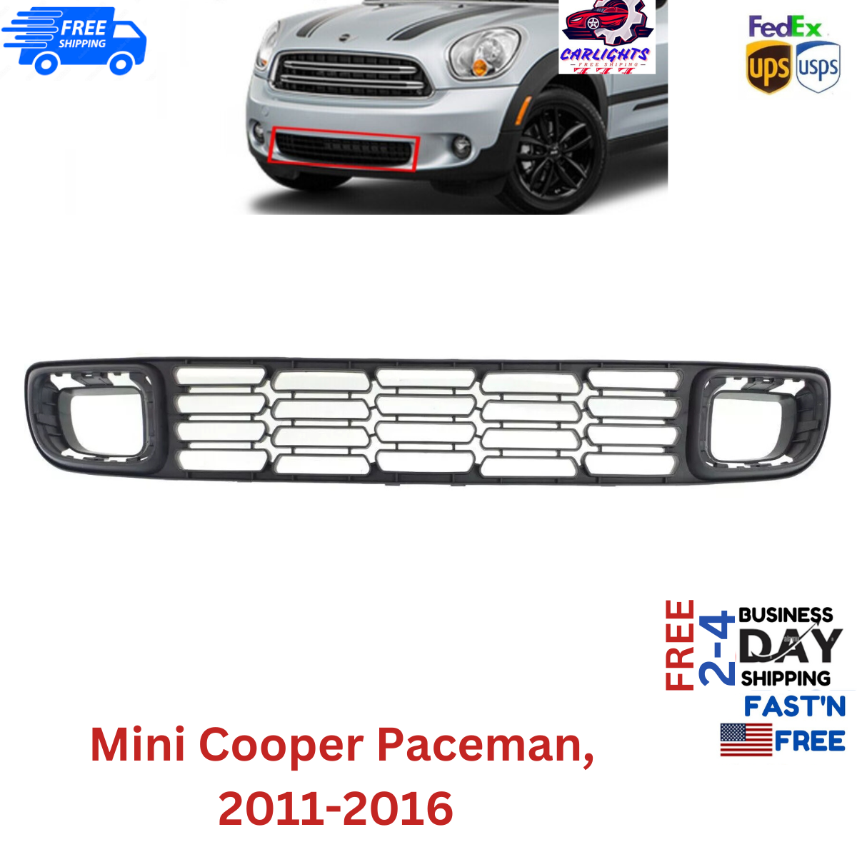 Fits Mini Cooper Paceman,Cooper Countryman 2011-2016 AM Front Bumper Grille