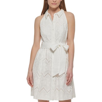 

Женское мини-платье без рукавов с вышивкой Vince Camuto BHFO 7228, Цвет слоновой кости