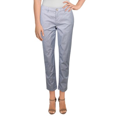 Tommy Hilfiger Womens Navy Stretch Slim Straight Chino Pants 8 BHFO 5398