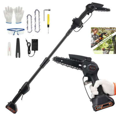 2-in-1 Cordless Pole Saw, Mini Chainsaw, Portable Electric Chainsaw with Pole 