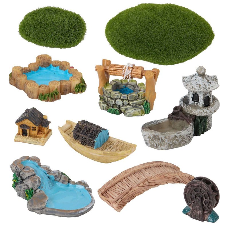 Miniature Fairy Garden Accessories Outdoor 10 Pieces Diy Crafts Kit