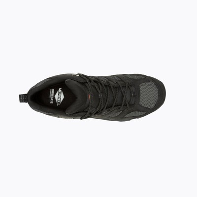 Pre-owned Merrell Work Men's Moab Vertex 2 Mid Carbon Fiber Toe Waterproof Work Boot Black