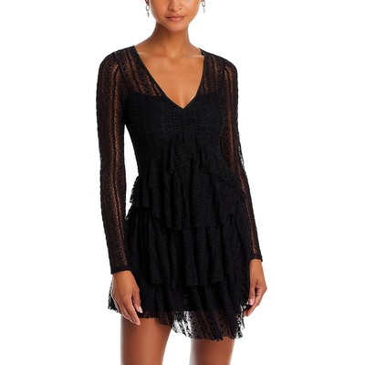 Женское кружевное мини-платье LoveShackFancy с глубоким вырезом Mni BHFO 0893