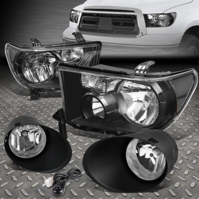 ДЛЯ 08-17 TOYOTA SEQUOIA TUNDRA 2PCS FACTORY STYLE HEADLIGHT + FOG LAMP W / SWITCH