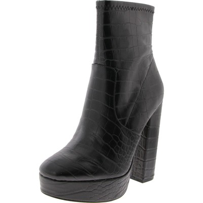 Aldo Womens Black Faux Leather Zipper Ankle Boots Shoes 6 Medium (B,M) BHFO 2987