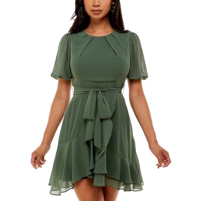 Летнее мини-платье B. Darlin Womens Green Party Mini Fit & Flare для юниорок 5/6 BHFO 2770