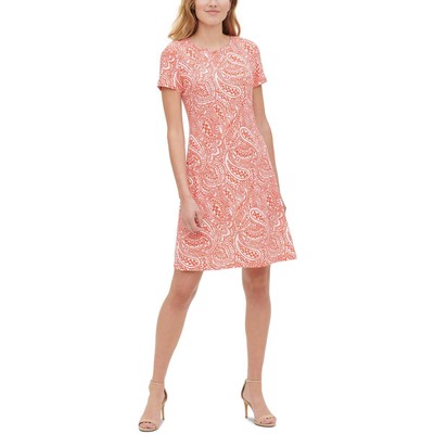

Женское оранжевое платье прямого кроя с короткими рукавами Tommy Hilfiger Paisley  BHFO 6889, Grenadine