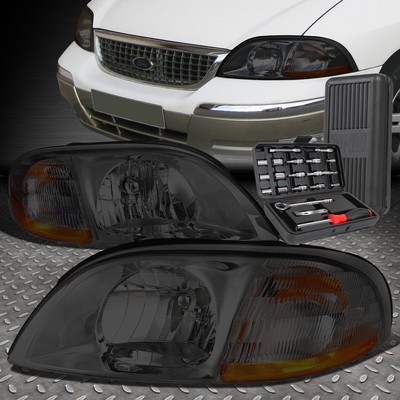 ДЛЯ 99-03 FORD WINDSTAR ДЫМЧАТЫЙ КОРПУС ЯНТАРНОЙ УГЛОВОЙ ФАРЫ ГОЛОВНОГО ФОНАРЯ + НАБОР ИНСТРУМЕНТОВ