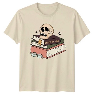 T-Shirt Death By TBR Skull Books For Book Lovers Lustig Leser Shirt