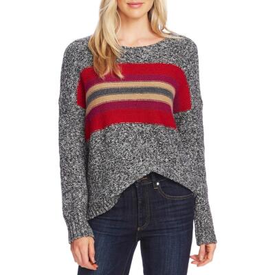 

Женский серый свитер с круглым вырезом в полоску Vince Camuto  BHFO 9517, Tulip red