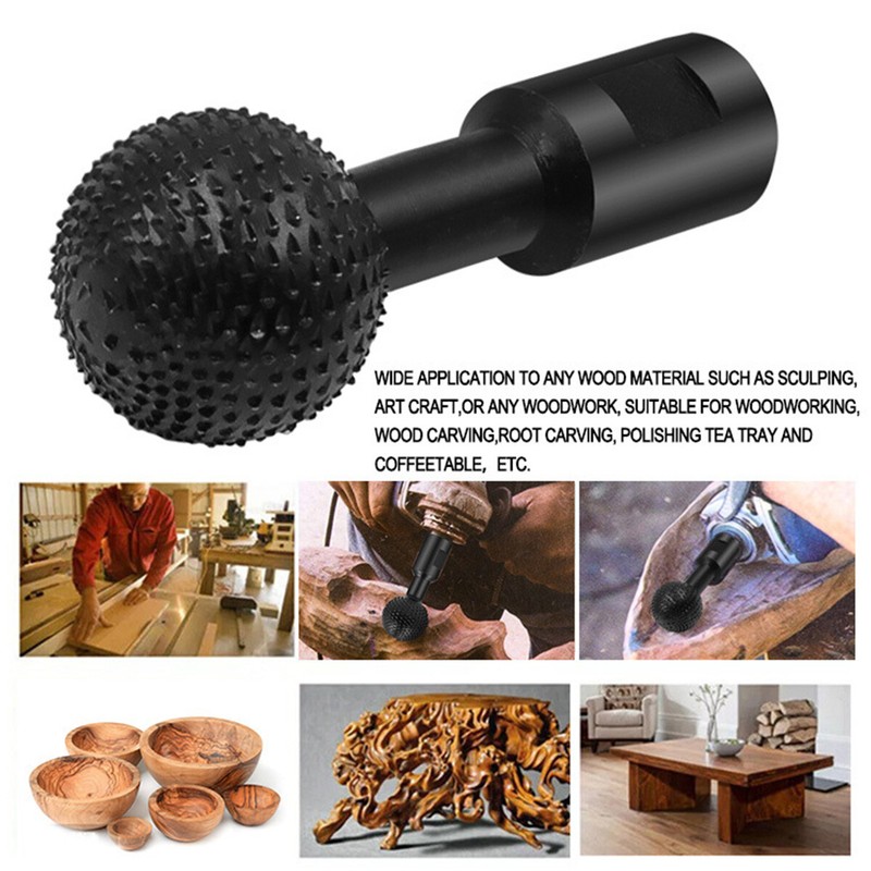 Rotary Burr Grinder Head Burr Drill Bit Wood Carving Polishing Engraving Ball .C