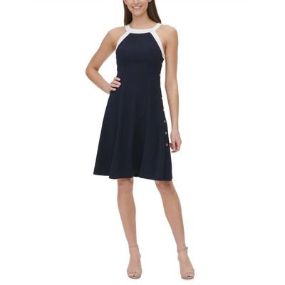 

Женское облегающее платье без рукавов с бретелькой до колена Tommy Hilfiger BHFO 7753, Sky captain/ivory