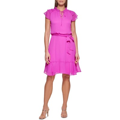 

Женское мини-платье с поясом и поясом DKNY Petites BHFO 7039, Flamingo