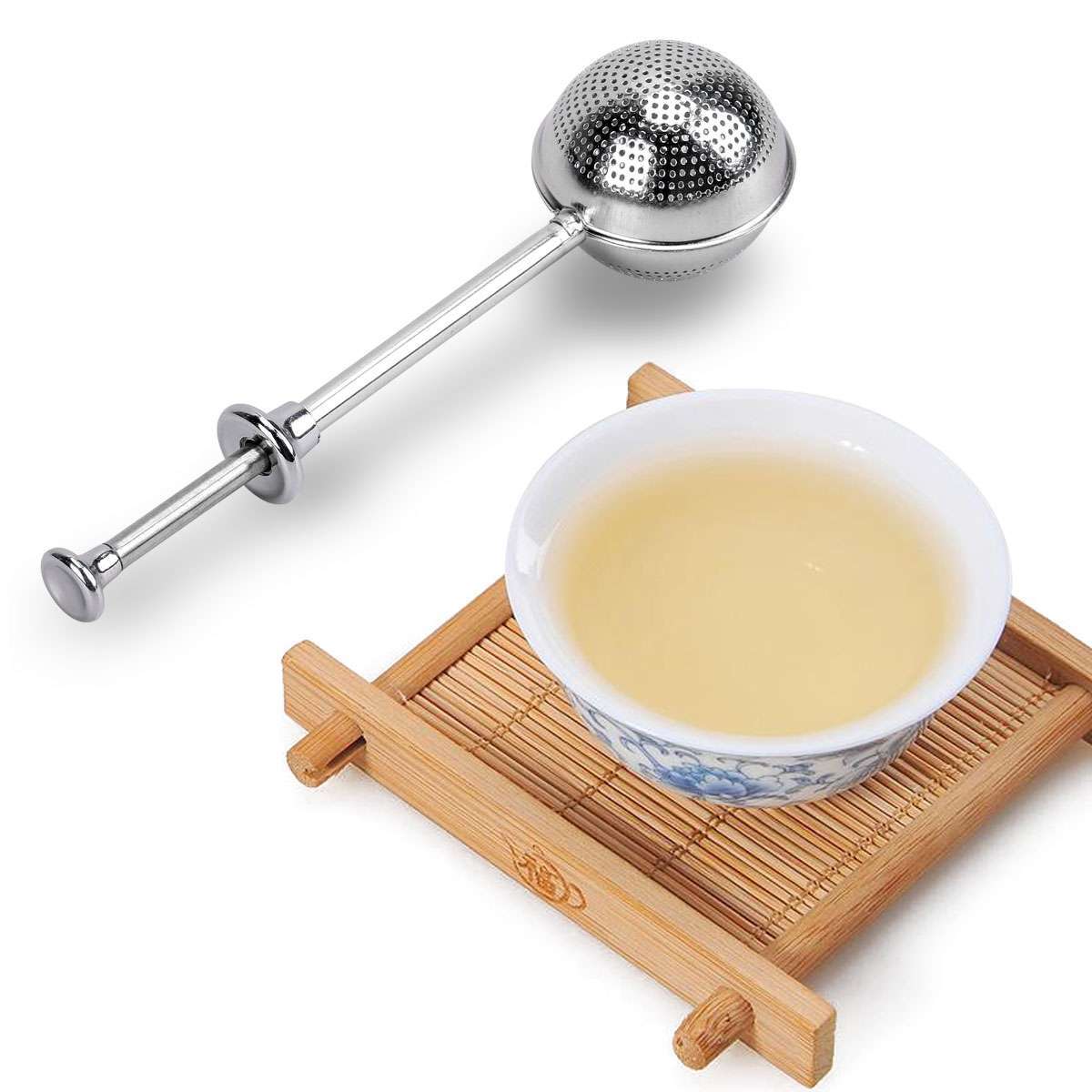 Tea Ball Infusers Long-Handle Stainless Steel Tea Strainer Reusable Tea Diffuser
