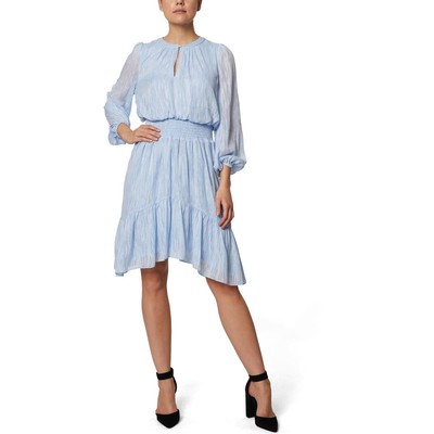 

Laundry by Shelli Segal Женское синее платье миди до колена с эффектом металлик  BHFO 8919, Синий